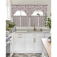thumbnail image 4 of Purple Floral Swag Kitchen Curtains Sets for Windows 24 Inch Length, Spring Plants Flowers Vintage Rustic Short Window Curtain Panels Swags Valances and Tiers 3 Piece Set for Cafe/Dining Room, 4 of 5