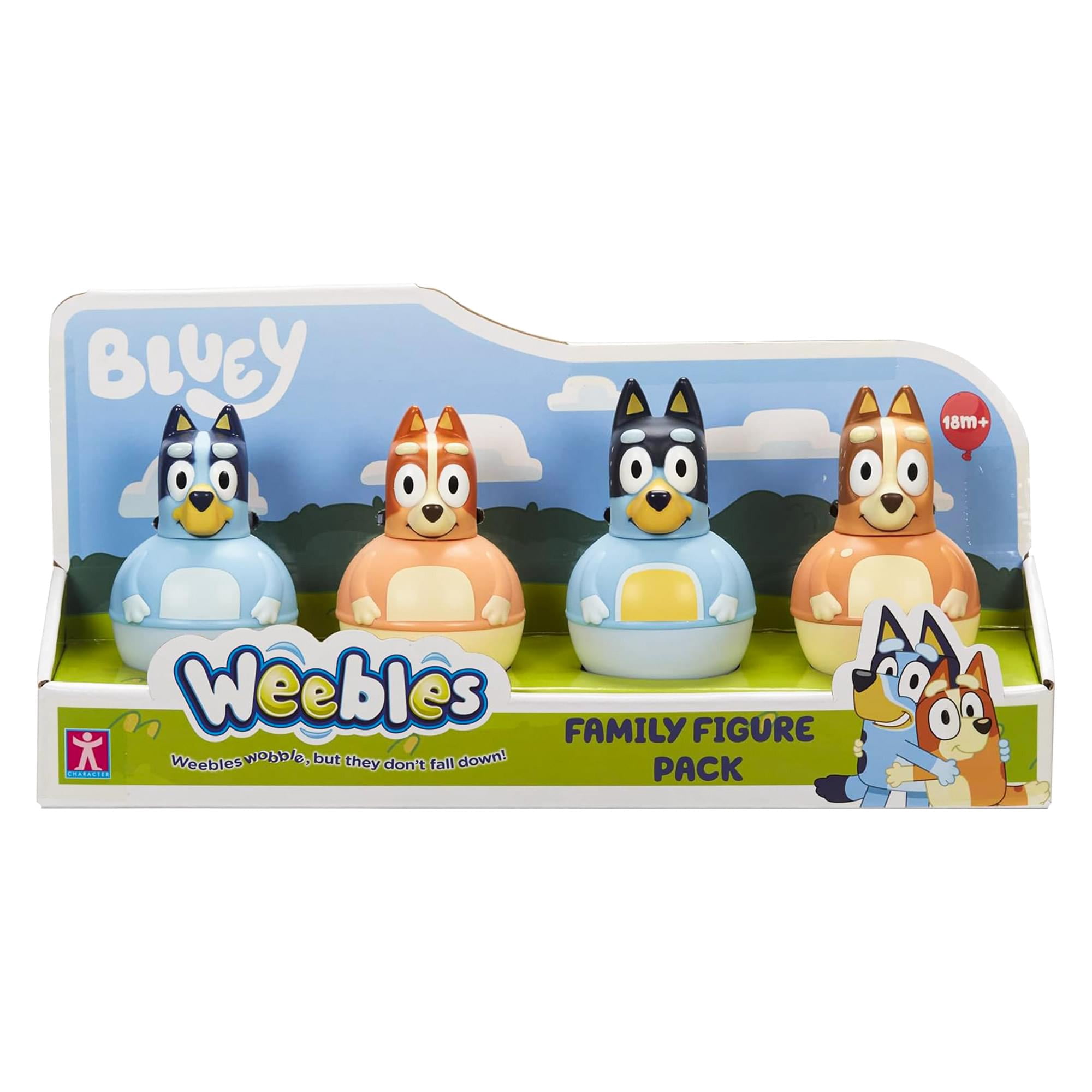 Weebles Bluey 4 Figure Pack - Bluey, Bingo, Chilli and Bandit