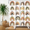 thumbnail image 2 of Boho Rainbow Shower Curtain for Kids, Little Rainbow Shower Curtain Set with Hooks Terracotta and Green Bathroom Decor for Boys and Girls, 72x84 Inch, 2 of 6