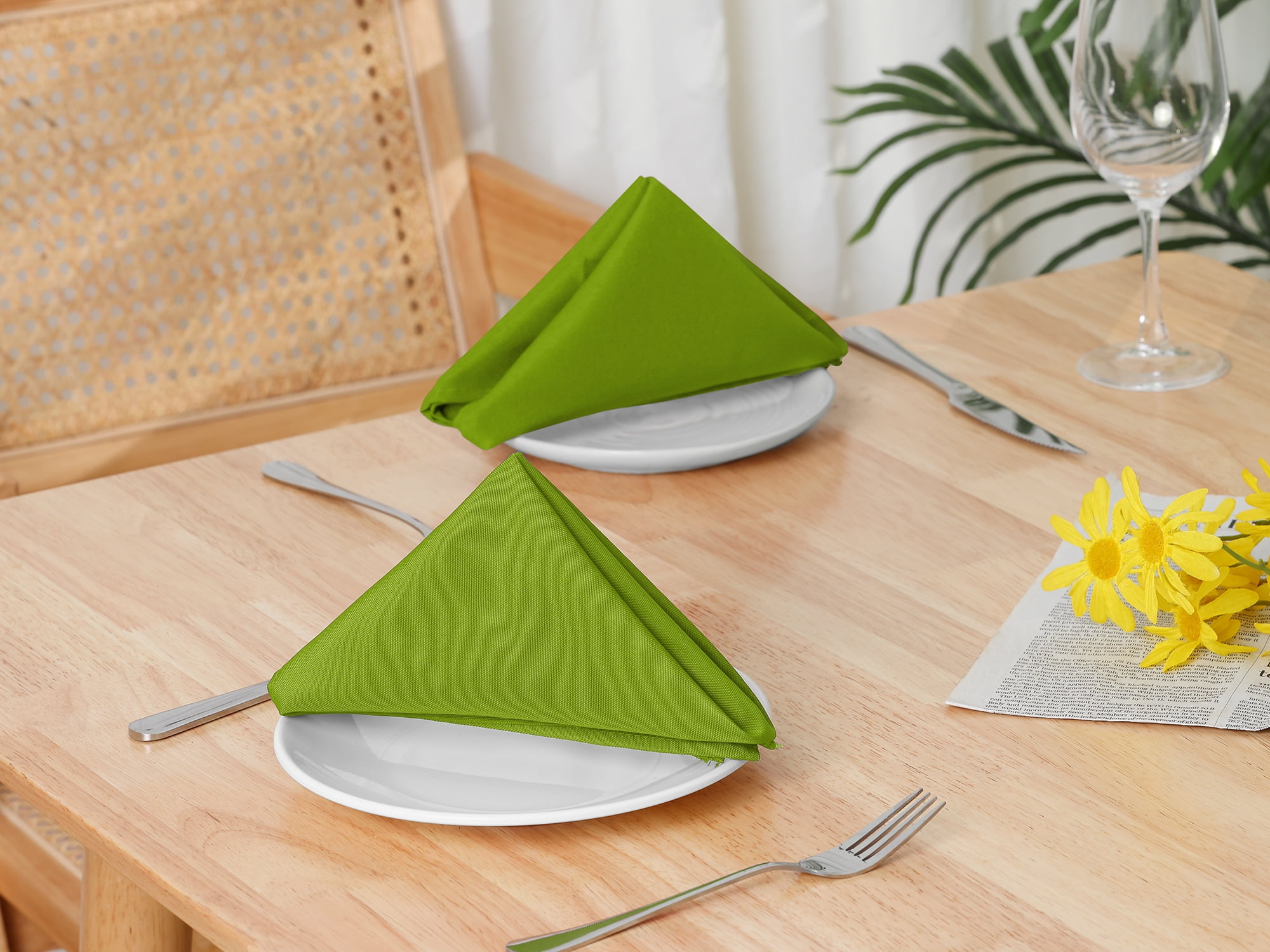 Unique Bargains 6 Pack Polyester Restaurant Cocktail Party Cloth Napkins Green