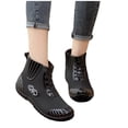 thumbnail image 5 of Caywon Women's Ankle Rain Boots Waterproof PVC Round Toe Slip On Short Booties Thick Sole Non Slip Garden Shoes Outdoor Wet Weather Casual Daily Botines Mujer, 5 of 9