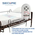 thumbnail image 2 of Secure Safety Solutions Bed Exit Alarm for Elderly Adults - 12x30 Long-Term Weight Sensing Pad, 80-120 dB Monitor - Fall Prevention for Seniors, Dementia Patients Alerts Caregiver When They Get Up, 2 of 9
