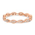 thumbnail image 4 of 14K Rose Gold Ring Band Eternity Diamond Round Polished Vintage Pave Size 7 , Size 7, 4 of 5