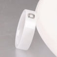 thumbnail image 5 of 6mm Black/White Ceramic Round AAA CZ Band Rings Women's Wedding Ring Size 6-10, 5 of 7
