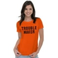 thumbnail image 3 of Trouble Maker Rebel College Party Womens Fitted Plus Size Graphic Tee Brisco Brands 2X, 3 of 5