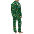thumbnail image 4 of Xixirimido Christmas Lights Leaves Pattern Mens Pajama Set Soft Button Down Pajamas Long Sleeve Pjs Sleepwear Loungear Comfy Sleep Sets with Pockets, X-Large, 4 of 4