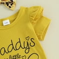 thumbnail image 6 of Bagilaanoe 3pcs Newborn Baby Girl Shorts Set Short Sleeve Letter Print Romper Tops + Sunflower Shorts + Headband 3M 6M 9M 12M 18M Infant Casual Summer Clothes, 6 of 8