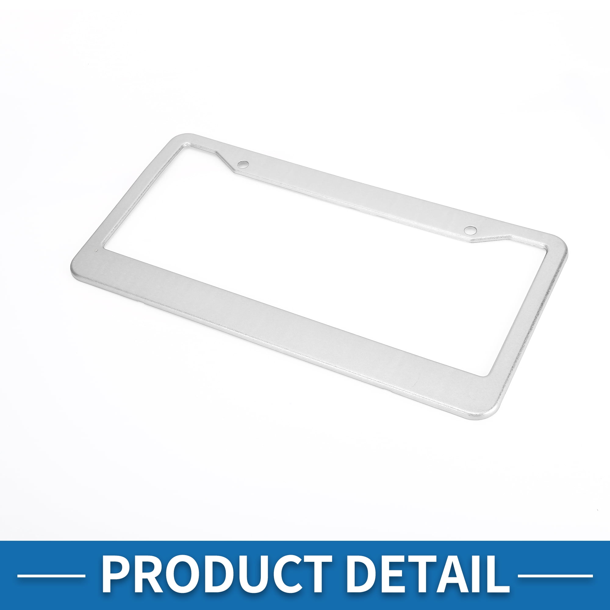Unique Bargains Aluminum Alloy License Plate Holder Mirror Polished Silver Tone