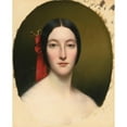 thumbnail image 2 of French School 15x18 Black Ornate Wood Framed Double Matted Museum Art Print Titled - Portrait of a Lady (19th Century), 2 of 5