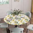 thumbnail image 5 of Watercolor Lemon Leaves Flower Round Fitted Tablecloth with Elastic Edge,Waterproof Table Cloth Fits Tables Up to 36"-44",Wipeable Washable Table Cover for Indoor Outdoor Dinning,Farm Fruit Harvest, 5 of 9