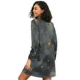 thumbnail image 2 of FORMRS Womens Long Sleeve Nightgowns Crew Neck Sleep Shirt Soft Pajamas Sizes S-3XL, Gray Sky Pattern, 2 of 8