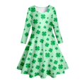 thumbnail image 4 of WEAIXIMIUNG Robe de Fête Imprimée DIY pour Enfants et Filles 10-13 Ans, 4 of 5