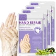 thumbnail image 1 of AIQIUSHA Paquete de 4 guantes hidratantes para manos, mascarilla de spa para manos, suero de colágeno infundido + vitaminas + extractos de plantas naturales para manos secas y agrietadas, mascarilla h, 1 of 7