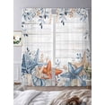 thumbnail image 4 of Eucalyptus Leaves Starfish Sheer Curtains 108 Inch Long 2 Panels, Shells Summer Ocean Wood Grain Light Filtering Rod Pocket Curtains, Sheer Voile Drapes for Living Room Bedroom, 52"x108", 4 of 8