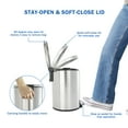 thumbnail image 5 of Better Homes & Gardens Bathroom Trash Can, 1.3 Gallon Small Stainless Steel Step Garbage Bucket Bin with Soft Close Lid, Silver, 5 of 9
