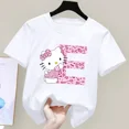 thumbnail image 3 of Camiseta de manga corta de algodón para niños con letras de Hello Kitty, camiseta de verano para niños de Sanrio, ropa suave con forma de corazón para niñas, regalo de cumpleaños kawaii, 3 of 5