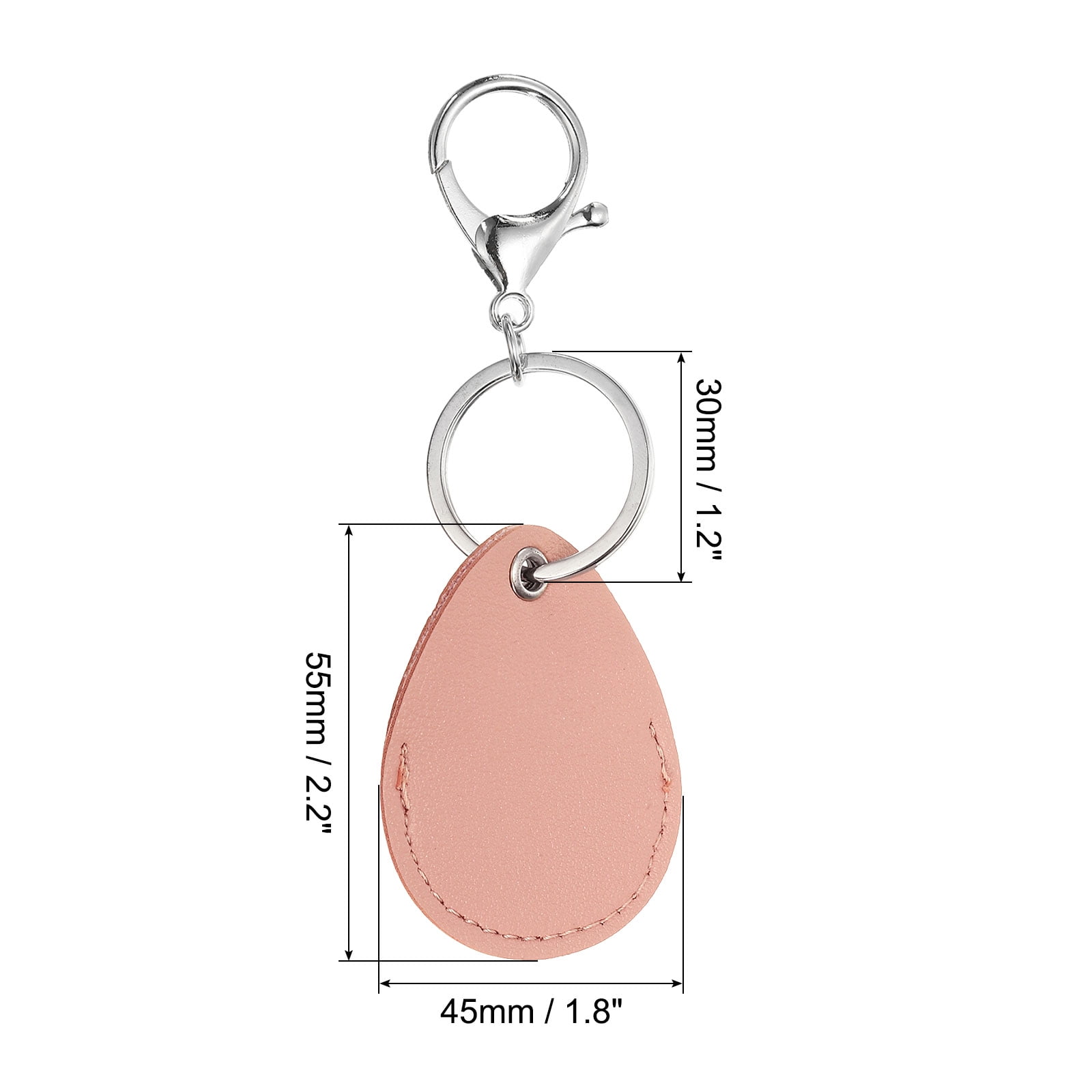 Unique Bargains Leather Key Fob, PU Leather Key Fobs with Key Rings Keychain Holder Pink