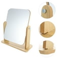 thumbnail image 4 of Home Tabletop Mirror Bathroom Bedroom Swivel Makeup Mirror with Wood Stand, 4 of 5