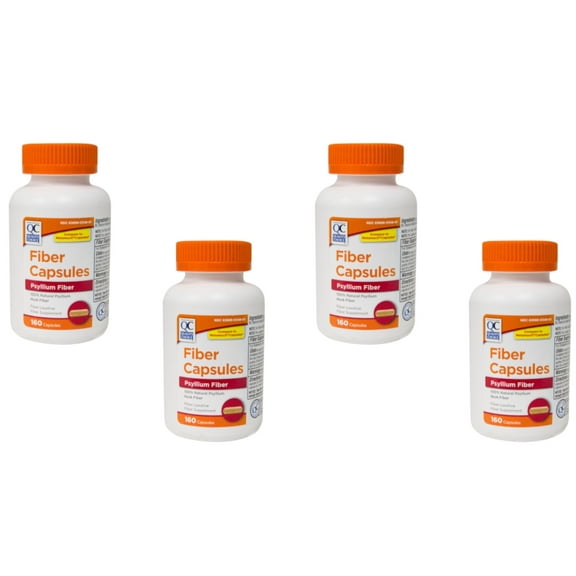 4 Pack Quality Choice Fiber Capsules 100% Natural Psyllium Husk 160 Each
