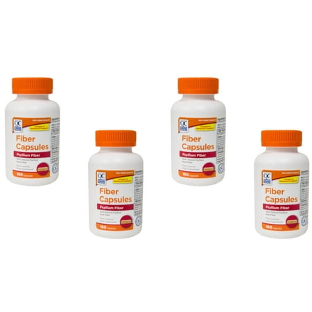 4 Pack Quality Choice Fiber Capsules 100% Natural Psyllium Husk 160 Each