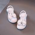 thumbnail image 5 of Zanarzt Girl Sandals Open Toe Girls Sandals Toddler Little Big Kids Kid Cute Open Toe Flats Dress Sandals Summer Shoes White,US 6-7 Years, 5 of 5