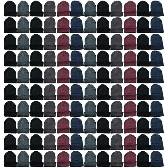 Yacht & Smith Wholesale Beanies, Bulk Thermal Winter Solid Hat (240 Pairs Assorted Beanies)