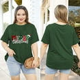 thumbnail image 4 of XCHQRTI Christmas Tree Shirt for Women Plus Size Tshirt Short Sleeve Graphic Top, 4 of 10
