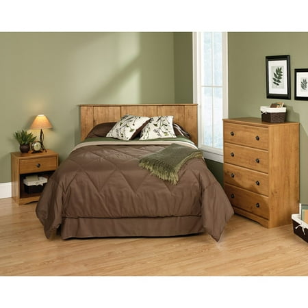 sauder full/queen 3 piece bedroom in a box set, amber pine - walmart