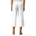 thumbnail image 3 of NinXxx Women's Loose Fit Lightweight Cropped Capri Trousers Comfort Style White XXXL, 3 of 7