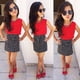 thumbnail image 2 of Guardurnaity 2 uds. Conjunto de verano para niña, chaleco de gasa, de lunares con lazo, camiseta para bebé y niño conjuntos de ropa Rojo 110cm Guardurnaity AP003188-02, 2 of 6