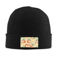 thumbnail image 2 of ZICANCN Cartoon Peach Watercolor Knit Beanie Hat, Winter Cap Soft Warm Classic Hats for Men Women, Black, 2 of 8