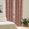 thumbnail image 2 of Ambesonne Abstract Window Curtains, Pastel Tone Wavy Stripes, Each 28" W x 63" L, Multicolor Fuchsia, 2 of 4