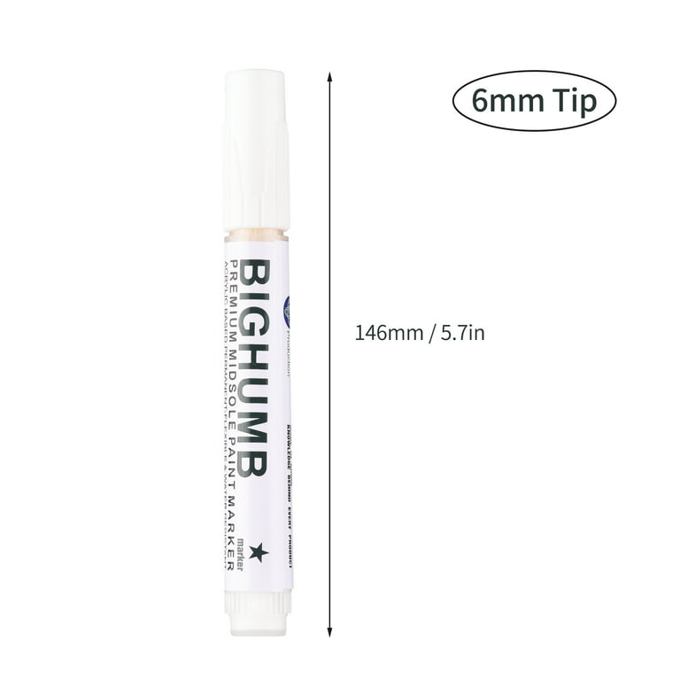 Dcenta Bigthumb Premium Midsole Paint Marker Sneaker Renew Repair Pen Sports Shoes Whitening Pen Quick Drying Portable Shoe Cleaner, Size: 6mm Tip