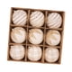 thumbnail image 3 of Juego de adornos navideños reutilizables con bolas de terciopelo flocadas, irrompibles 9 Piezas Beige 10cm, 3 of 9