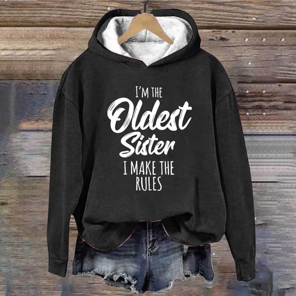 Tawop Womens Sweatshirts Tops for Women Sweatshirts for Women Long Sleeve Hoodies Graphic Casual Black S