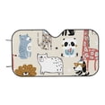 thumbnail image 7 of Picia Hand Drawn Animals Curved Windshield Sunshade Accordion Folding Style Auto Shade for Car Truck SUV Van Blocks UV Ray Sun Visor Protector -, 7 of 7