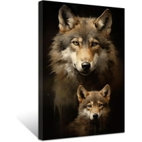ZHONGYUTONG Wolf Canvas Wall Art Cute Baby Wolf Picture Prints Forest Animal Portraits Paintings Vintage Artwork for Kids Room Nursery Framed (20.00" x 30.00")