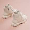 thumbnail image 6 of lsirc Girls Ankle Boots with Elastic & Side Zipper - Pull On Winter Casual Shoes Non Design Footwear For Daily Wear, White, US3.5(11.5-12Years), 6 of 7