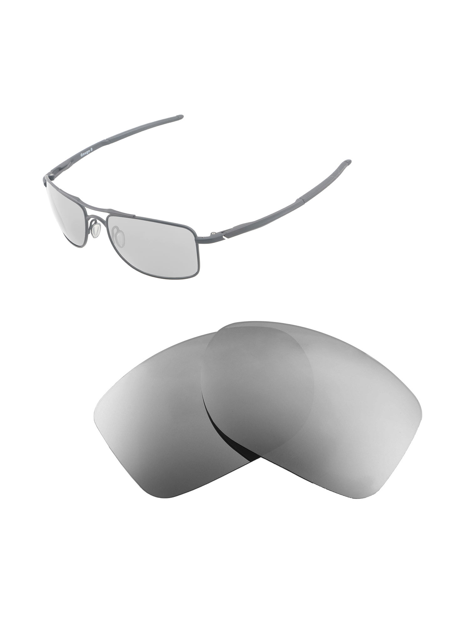 Walleva Titanium Polarized Replacement Lenses for Oakley Gauge 8 M Sunglasses - image 5 of 7