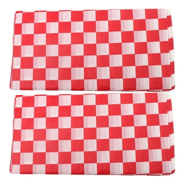 2 Pcs Table Protective Cover Simple Tablecloth Transparent Dining Red