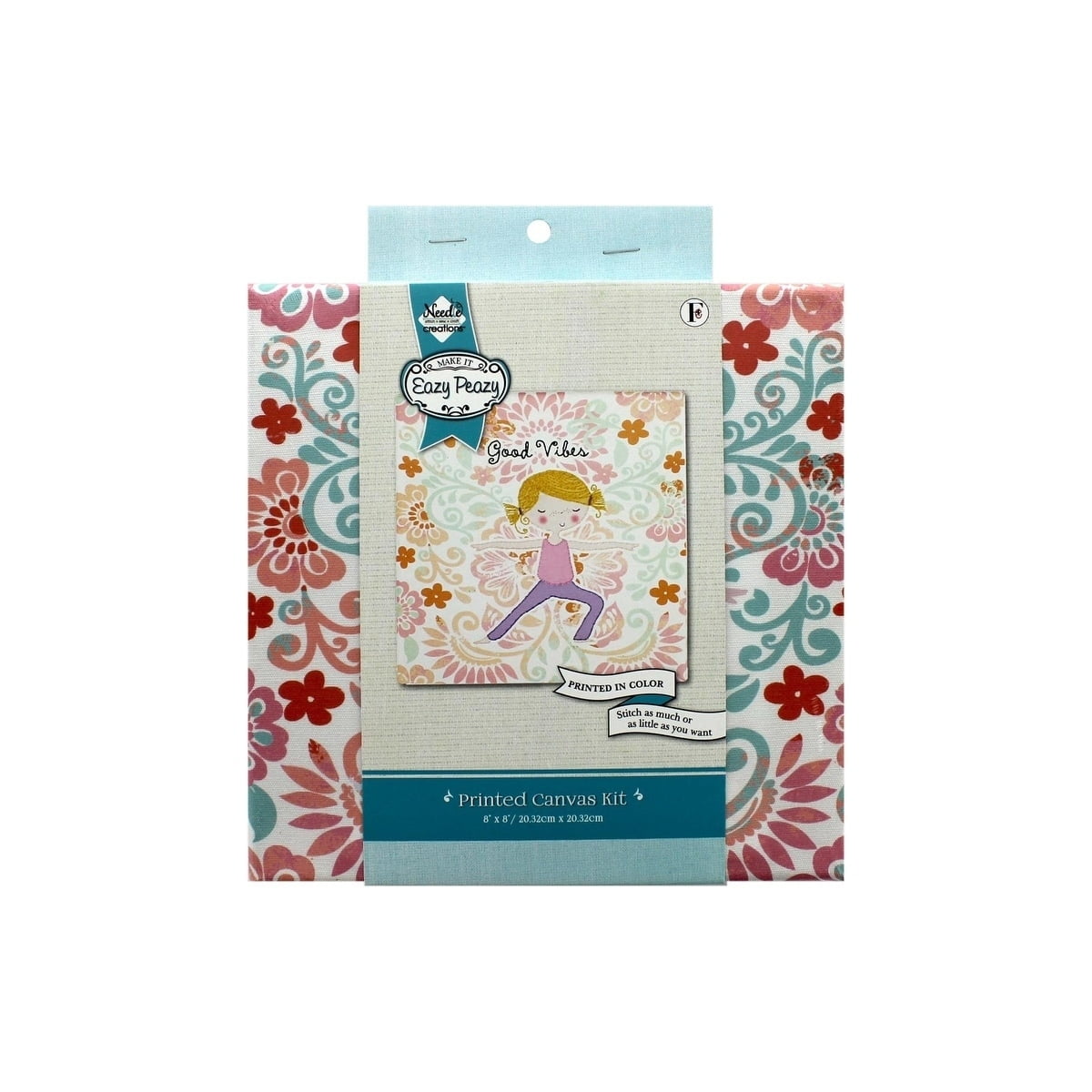 Needle Creations Kit Emb Canvas 8x8 Good Vibes