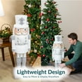 thumbnail image 4 of Sunnydaze 37" Sterling the Silver Christmas Nutcracker Statue, 4 of 10