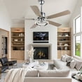 thumbnail image 4 of Bella Depot 52" Modern Silver Ceiling Fan 6-Speed Reversible with Light and Remote Control, 4 of 12