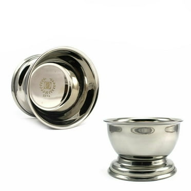 MEN'S CLASSIC HIGH GRADE POLISH STAINLESS STEEL SHAVING CUP MUG FOR SOAP/CREAM