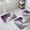 Purple, variant on Orange Grey Ombre Bath Mat 3 Piece Bathroom Rug Set, Modern Geometric Abstract Aesthetics Cream Non Slip Bath Rug Contour Mat and Toilet Lid Cover, Absorbent Shower Mats Soft Bath Rugs and Mats Sets