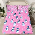 thumbnail image 2 of Manfei Xmas Snowman Bed Sheets,Merry Christmas King Sheets,Pink White Blue Sheet Set For Girls,Ultra Soft Home Decor,4pcs, 2 of 7