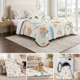 thumbnail image 6 of Quilts Twin Size Bedding Set, Beige Coastal Beach Lightweight Quilted Comforter, Ocean Seaside Surfboards Starfish Soft Reversible Bedspread Coverlet with Pillow Covers for All Season, 68" x 86", 6 of 9