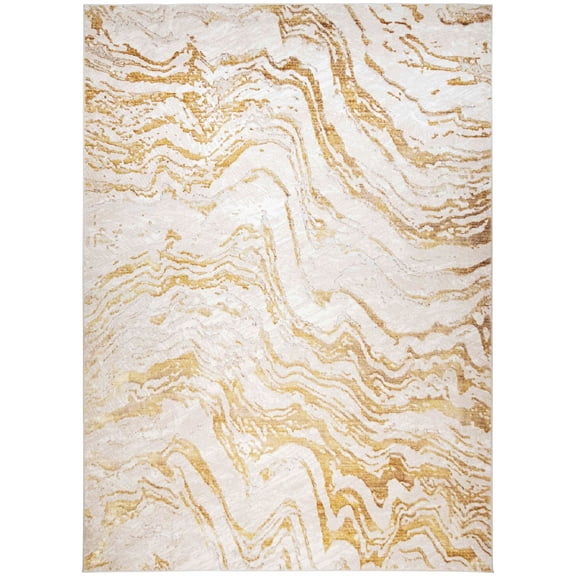 Lavin Rugs U7005-0507 Sibel 5-1/4' X 7-1/2' Abstract Indoor Rectangular Area Rug - Gold