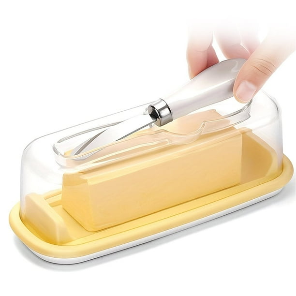 Mantequera con Tapa, Recipiente para Mantequilla con Base de Silicona, para Encimera. Mantequeras de Plástico con Base de Silicona.