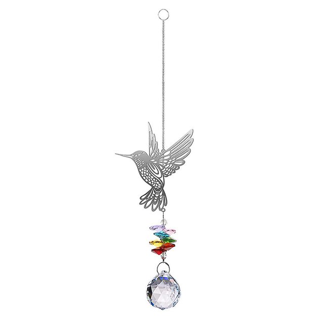 Atrapasueños colgante de colibrí, prismas de cristal, adorno para jardín, decoración del hogar, regalo